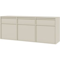 Selsey Evo - Sideboard 3-türig hängend mit 3 Schubladen, Graubeige, 154 cm von SELSEY