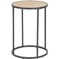 Selsey KRAPINA - Beistelltisch / Couchtisch im Industrial-Style , Holzoptik mit Metallgestell in Schwarz, rund 40 cm von SELSEY