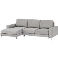 Selsey MOKPEO - Ecksofa in Hellgrau mit Schlaffunktion, Bettkasten und Easyclean-Stoffbezug, 244 cm breit (Ottomane links) von SELSEY