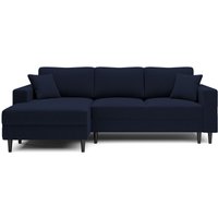 Selsey - Nalika L-förmiges Eckschlafsofa mit einem Behälter aus marineblauem hydrophobem Velours auf der linken Seite Selsey - Nalika L-förmiges Eckschlafsofa mit einem Behälter aus marineblauem hydrophobem Velours auf der linken Seite von SELSEY