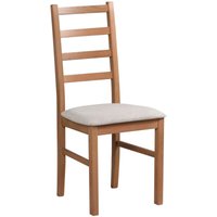 Selsey - Nicella - Esszimmerstuhl mit Polstersitz, Hellgrau/Nussbaumoptik Selsey - Nicella - Esszimmerstuhl mit Polstersitz, Hellgrau/Nussbaumoptik von SELSEY