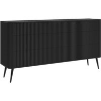 Selsey Ovarlo - Kommode mit 6 Schubladen, Schwarz mit Metallbeinen, 168 cm von SELSEY
