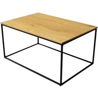 Selsey SEAFORD - Couchtisch / Beistelltisch in Eiche / Schwarz mit Metallgestell, rechteckig 90 x 60 cm von SELSEY