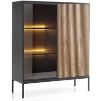 Selsey - Tosena - Vitrine 2-türig mit led - Schwarz / Wotan Eiche Selsey - Tosena - Vitrine 2-türig mit led - Schwarz / Wotan Eiche von SELSEY