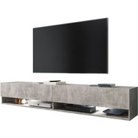 Selsey Wander - TV-Element stehend / hängend, Beton mit LED, 180 cm von SELSEY
