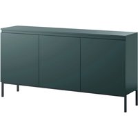 Bemmi Sideboard 3-türig 150 cm, Dunkelgrün mit Metallbeinen - Selsey von SELSEY