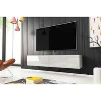 Selsey - kane - TV-Hängeboard, Weiß Matt / Weiß Hochglanz, 140 cm von SELSEY