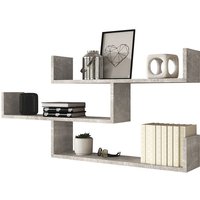 Selsey - kassi - Wandregal, Hängeregal, Bücherregal mit 3 Regalböden, 55 x 119 cm (Beton Smart) von SELSEY