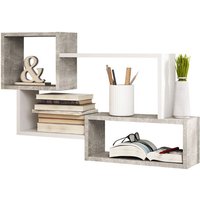 Kassi - Wandregal groß Beton smart / Weiß matt - Selsey von SELSEY
