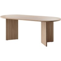 Ovo - Tisch Essstisch oval, Holzoptik Lindberg Eiche, 204 x 90 cm - Selsey von SELSEY