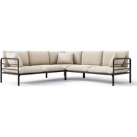 Worcully - Gartenecksofa mit wasserfestem Bezug, Beige / schwarzes Gestell - Selsey Worcully - Gartenecksofa mit wasserfestem Bezug, Beige / schwarzes Gestell - Selsey von SELSEY