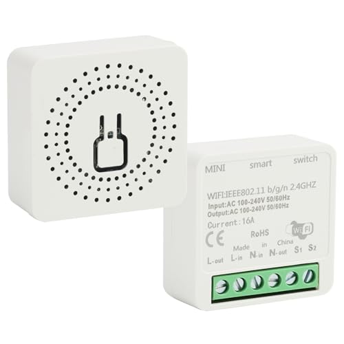 Alexa Lichtschalter WLAN Smart Home Modul mit Sprachsteuerung, Timer & Fernbedienung via App, Kompatibel mit Alexa, 1-Wege/2-Wege Schalter, Neutralleiter erforderlich Alexa Lichtschalter WLAN Smart Home Modul mit Sprachsteuerung, Timer & Fernbedienung via App, Kompatibel mit Alexa, 1-Wege/2-Wege Schalter, Neutralleiter erforderlich von SELURK