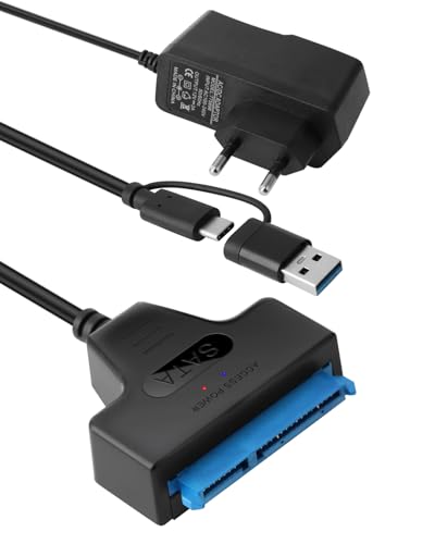 SATA zu USB Kabel Adapter für Festplatten, Kompatibel mit 2,5 Zoll und 3,5 Zoll SATA SSD/HDD, USB 3.0 mit UASP Unterstützung, 4 Kanäle, kompatibel mit Windows, Mac und Linux SATA zu USB Kabel Adapter für Festplatten, Kompatibel mit 2,5 Zoll und 3,5 Zoll SATA SSD/HDD, USB 3.0 mit UASP Unterstützung, 4 Kanäle, kompatibel mit Windows, Mac und Linux von SELURK