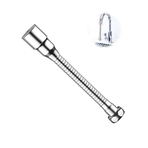 Wasserhahn Verlängerung 16cm, Wasserhahnverlängerung mit 2pcs Wasser hahn Adapter, Drehbarer Wasserhahnverlängerung Spritzkopf, Multifunktionaler Küchen Wasserhahn Extender für Küche, Toilette, Bad von SELURK
