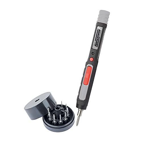 Präzisions-Akkuschrauber, 13-teilig, rutschsicher, mit Ladeanzeige und LED-Arbeitslicht, Aufladen per USB, inklusive Ladekabel und Bits von SELVA