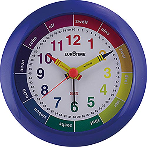 SELVA Kinderquarzwecker – Zum Erlernen der Uhrzeit – Für Jungen und MÄDCHEN – Inklusive Alarm – 100 x 100 x 30 mm (Blau) von SELVA