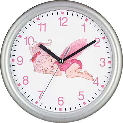 SELVA Kinderwanduhr – Elfen-Motiv – Für MÄDCHEN geeignet – ABS-Gehäuse – Plastikglas – Geräuschlos – Ø 25 cm von SELVA