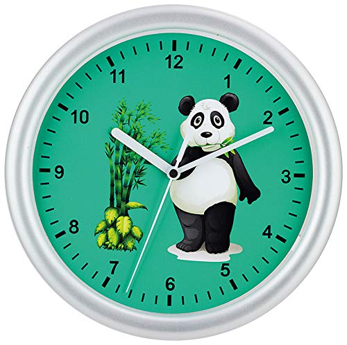 SELVA Kinderwanduhr – Panda-Motiv – ABS-Gehäuse – Plastikglas – GERÄUSCHLOS – Gehäuse-Ø: 25 cm von SELVA