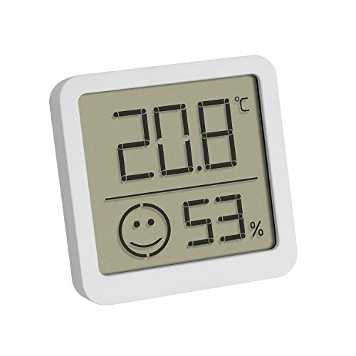 TFA Digitales Thermo-Hygrometer, Komfortzone mit Smiley, mit Selbstklebefolie und Ständer, zur Kontrolle des Raumklimas (1) von SELVA