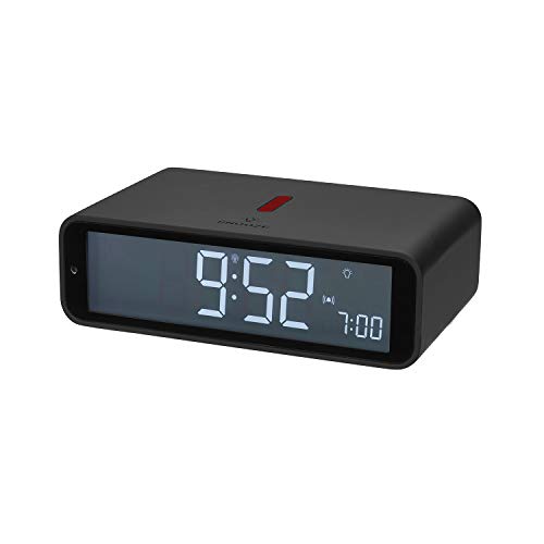 SELVA TFA Funkwecker Twist, mit Alarm-Aktivierung durch 180 Grad Drehung, Displaybeleuchtung, sanftem Nachtlicht, Lichtsensor und Snooze-Funktion (Anthrazit) von SELVA