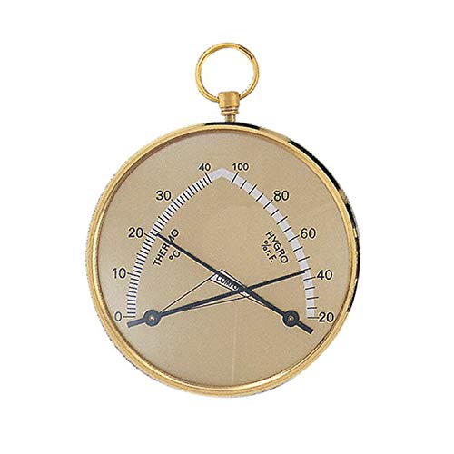Thermo-Hygrometer – MADE IN GERMANY – Misst die Temperatur und Luftfeuchte – Zum Aufhängen geeignet – Material: Kunststoff – Goldfarben – Ø 85 mm – C344904 Thermo-Hygrometer – MADE IN GERMANY – Misst die Temperatur und Luftfeuchte – Zum Aufhängen geeignet – Material: Kunststoff – Goldfarben – Ø 85 mm – C344904 von SELVA