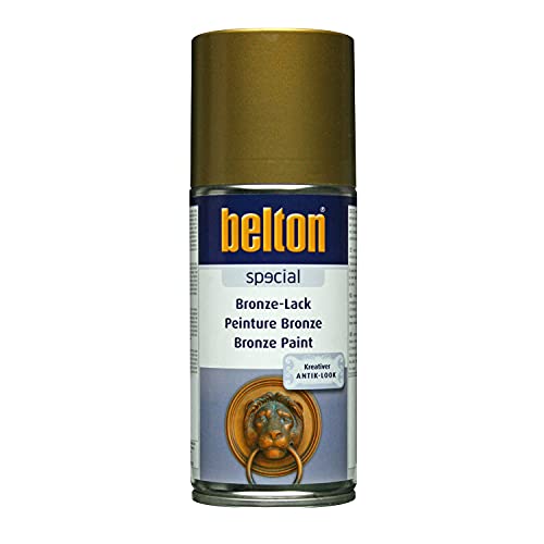belton Bronze-Spray, 150 ml, dekorativer Sprühlack zum Basteln und Verzieren, einzigartiger Antik-Look für Innen und Außen (Gold) von SELVA