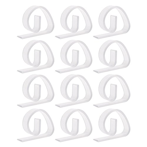12pcs Kunststoff Clear Clear Tischdecke Tischabdeckungsclips Klemme Party Picknick Home Clear Display Ständer Groß von SELVFZ