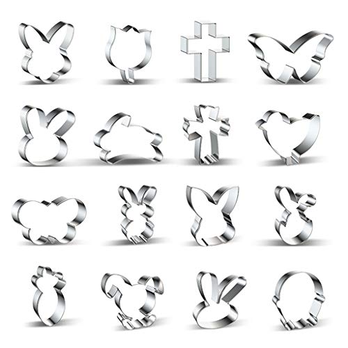 17pcs/Set Osterhasen Edelstahl Keks Keksschneider Formen Fondant Cake Dekorationswerkzeuge von SELVFZ