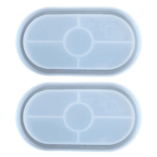 2 PCs Für Kreatives Ovales Tablett Silikonformkristall Epoxidharzgussform Form Desktop Aufbewahrungsbox Handgefertigter Untersetzer M von SELVFZ