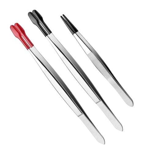 3pcs Pinzetten Mit Gummispitze Pinzeln PVC Beschichtete Pinzette Setzen von SELVFZ