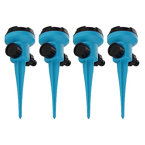 4pc Garden Sprinkler Mit Unterstützung des Bewässerungssystems GRAUS Rasen 360 ° Grad Rotierende Einstellbare Wassersprinkler von SELVFZ