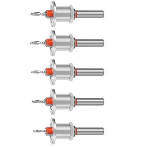 5 Pcs Einstellbare Tiefenstopper Countersink Bohrer Bitbegrenzung Taper Lochbohrer Für Effiziente Holzbohrungen Und Chipentfernungsgrenze Countersink von SELVFZ