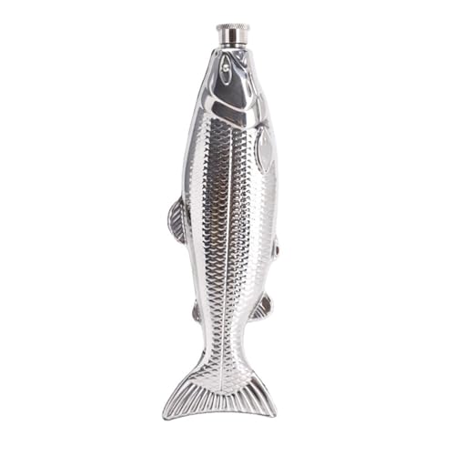 5oz Fischform Getränke 304 Stahlstahl Textur Einzigartige Getränkeflasche Perfekt Für Picknicks Freien Und Barkeeping von SELVFZ