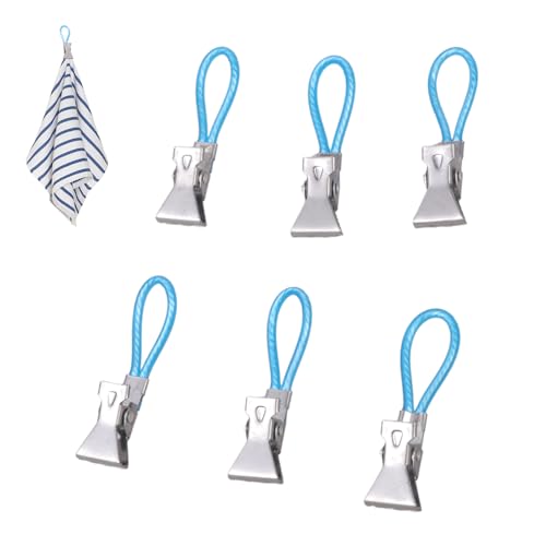 6pcs Metallstahl Kleine Tees Handtuch Hanging Clip Ersatz Rostfeste Handtücher Holds Windschutz Badklemme Korrosionsbeständige Klemmen von SELVFZ