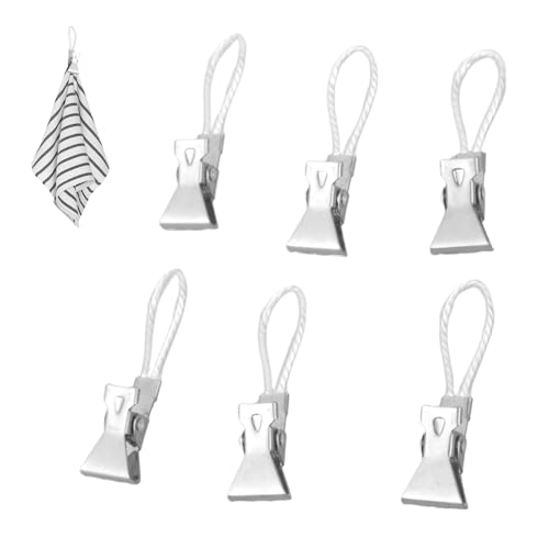 6pcs Metallstahl Kleine Tees Handtuch Hanging Clip Ersatz Rostfeste Handtücher Holds Windschutz Badklemme Korrosionsbeständige Klemmen von SELVFZ