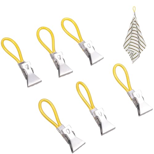 6pcs Metallstahl Kleine Tees Handtuch Hanging Clip Ersatz Rostfeste Handtücher Holds Windschutz Badklemme Korrosionsbeständige Klemmen von SELVFZ