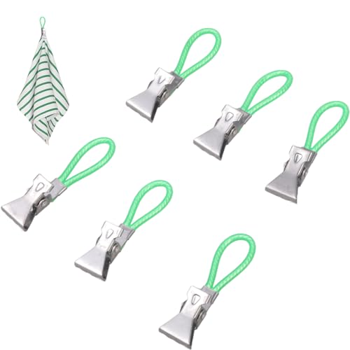 6pcs Metallstahl Kleine Tees Handtuch Hanging Clip Ersatz Rostfeste Handtücher Holds Windschutz Badklemme Korrosionsbeständige Klemmen von SELVFZ