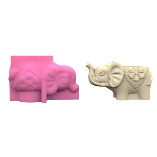 Blumentöpfe Silikonform Elefant Aufbewahrung Stifthalter Gipsharzformen Beton Gips Pflaster Schimmelpilze Handwerk Einfacher Betrieb von SELVFZ