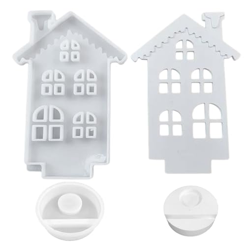 Candlestick Silikonform Schneehaus Kerzenständer Form Epoxidharz Kerzenhalter Gipsform Häuserdekorationen Schimmelpilze von SELVFZ