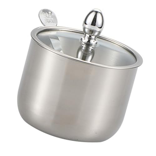 Edelstahl Zucker Behälter Gold/Silber 304 Edelstahl Zuckerschalen Klarer Deckel Löffel Küchenmutter Töpfe von SELVFZ