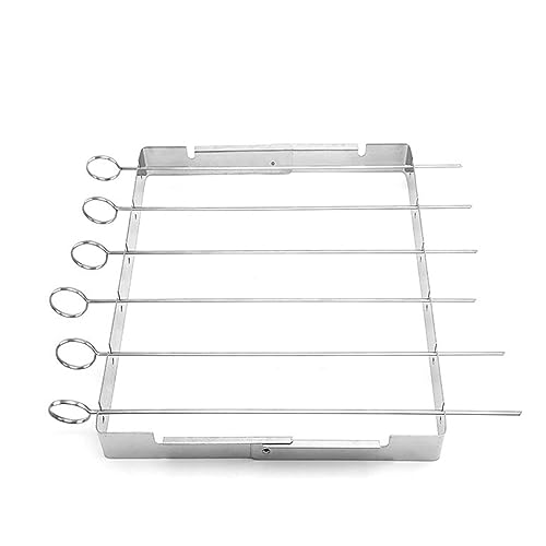 Faltbares BBQ Spieß Gestell Edelstahl Grillregal Wiederverwendbares Grillregal Für Outdoor Camping BBQ Praktisch Und Dauerhaft BBQ Spieße Rack Wiederverwendbares Grillzubehör von SELVFZ