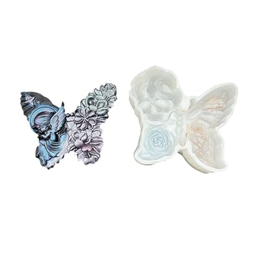 Flexibler Silikonhandwerksform Mit Zuckerschädel Blumenmuster Für Kerzenherstellung Projekte Schädelblumenkerze Form von SELVFZ