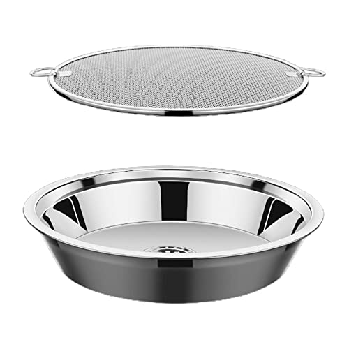 Küchensiegse Colander Edelstahlöl Abflussplatte Rund Ölpest Netz Mit Tablett Verdickte Lebensmittelsiebsplatten Küchensiieb Colander Schüssel Küchensiegse Colander Edelstahlöl Abflussplatte Rund Ölpest Netz Mit Tablett Verdickte Lebensmittelsiebsplatten Küchensiieb Colander Schüssel von SELVFZ