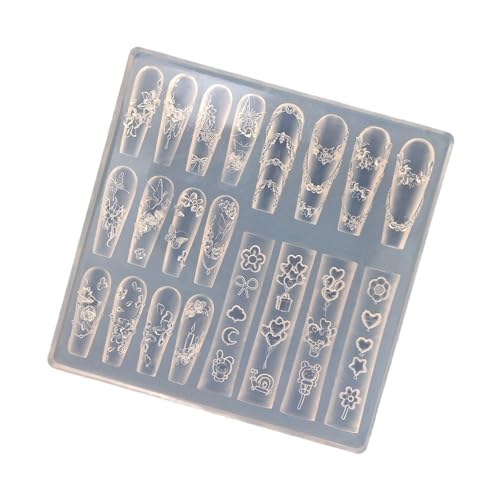 Mehrzweck -3D Nägel Kunst Carving Formenvorlagen Mit Schmetterlings Und Monddesigns Für Acrylnägel Handwerk Projekte von SELVFZ