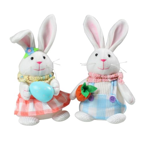 Osterdekorationen Glühende Kaninchen Mit LED Light Ornament Handmade Kaninchenpuppe Display Für Gartenfeder Dekorationen Beleuchtet Kaninchen von SELVFZ