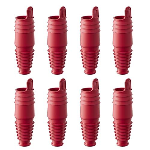 Packung 8 Weinkonservierer Flaschenstopper Weinwerkzeug Weinstopper Weinflaschenkappen Silikon Textur Für Weinflaschen von SELVFZ