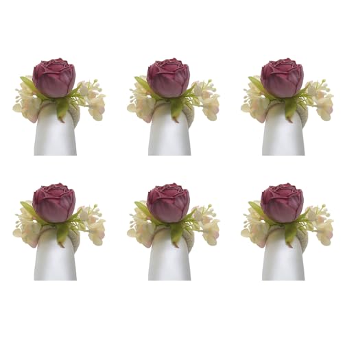 Packung Mit 6 Eleganten Serviettenringen Künstliche Blumenserviettenhalter Eleganter Tisch Schmücken Für Bankette Und Versammlungen Packung Mit 6 Eleganten Serviettenringen Künstliche Blumenserviettenhalter Eleganter Tisch Schmücken Für Bankette Und Versammlungen von SELVFZ