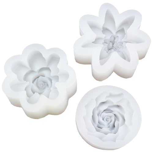 Rose Silikonform Set Für Handgefertigte Seifen Kerzenherstellung Herstellung 3 Blumenentwicklung Lebensmittelqualität Materials Easy Releases Silikon Rose Schimmelpilze Seife Seife Making von SELVFZ