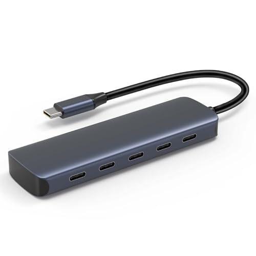SELVFZ 1pc USB C Hubs USB C Hubs Erweitern Laptop Mit 4 USB C Und 1 Stromversorgungsanschluss Aluminium Designs 17 cm Verlängertes Kabel von SELVFZ