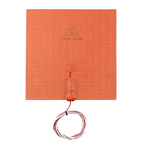 SELVFZ 220 V 600W Silikonkautschukheizungsmattenmatte Mit 100K Thermistor Starker Klebstoff Für 3D Druckerteile von SELVFZ